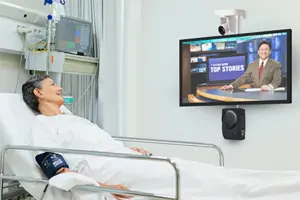 In-room TVs and sound systems for hospital